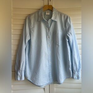 GAP Factory Linen-Blend Easy Shirt in essential blue size medium
